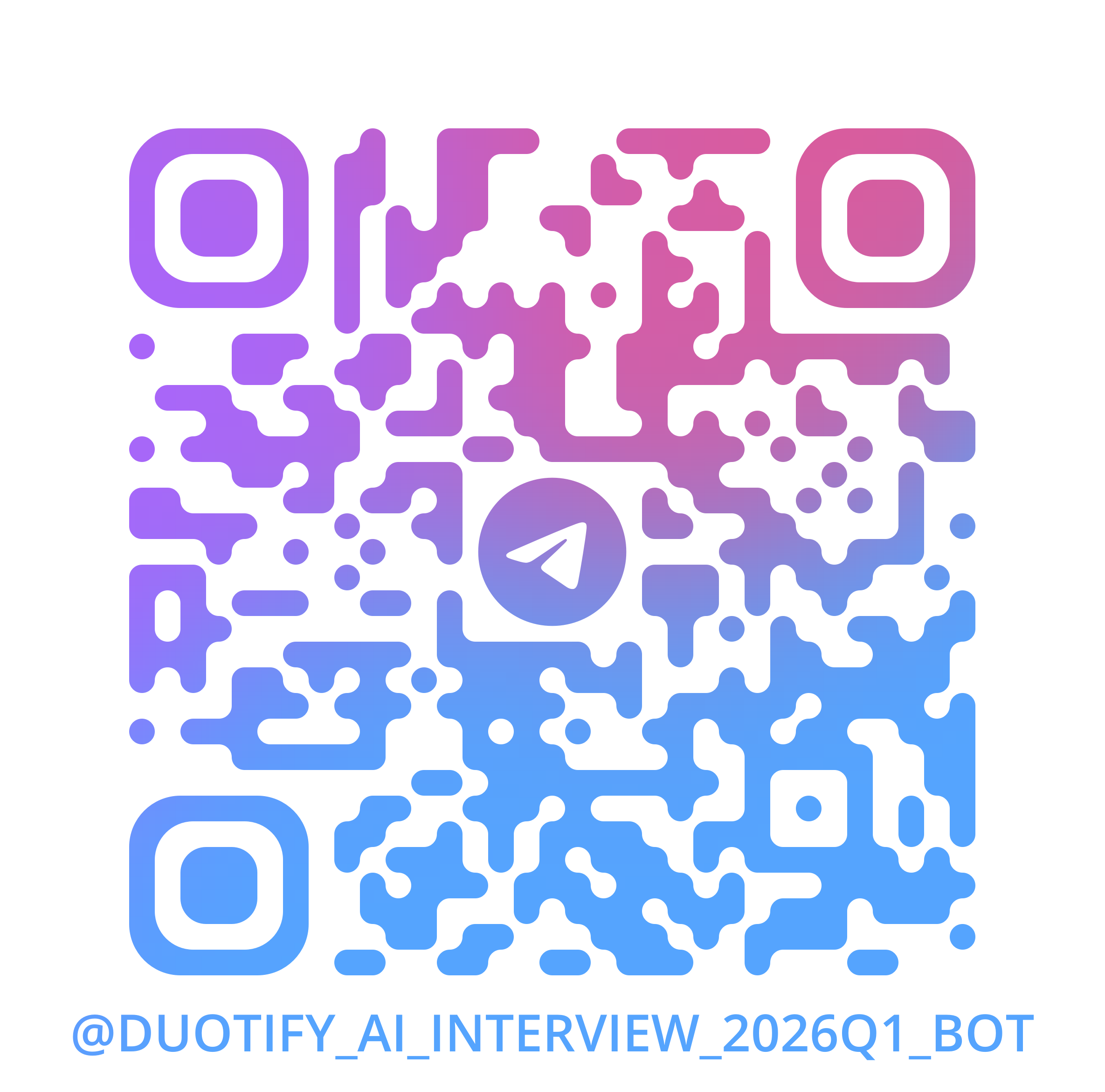 加入 duotify_ai_interview_2026q1_bot 的 Telegram QR Code